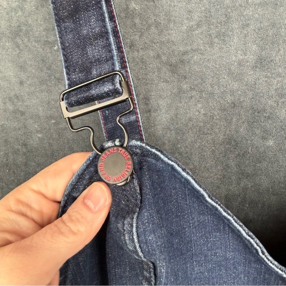 True Religion Man U Skinny Women's Denim Overalls Sz Large - Picture 6 of 16